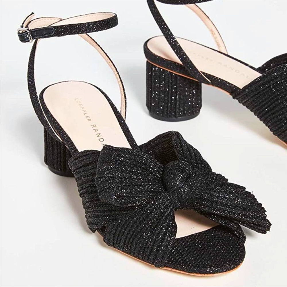 Loeffler Randall Dahlia Black Glitter Heel 5.5